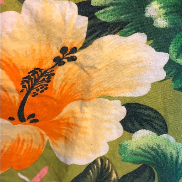 Lucky Brand Floral Tank Green Orange Aloha M - Picture 3 of 4